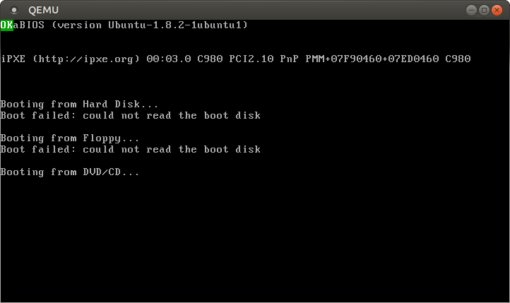 qemu output