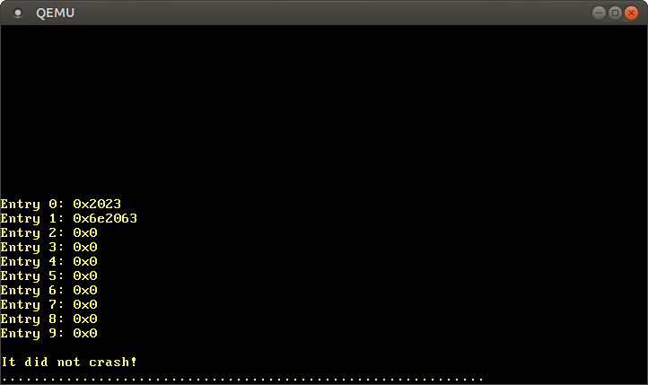 Entry 0: 0x2023, Entry 1: 0x6e2063, Entry 2-9: 0x0
